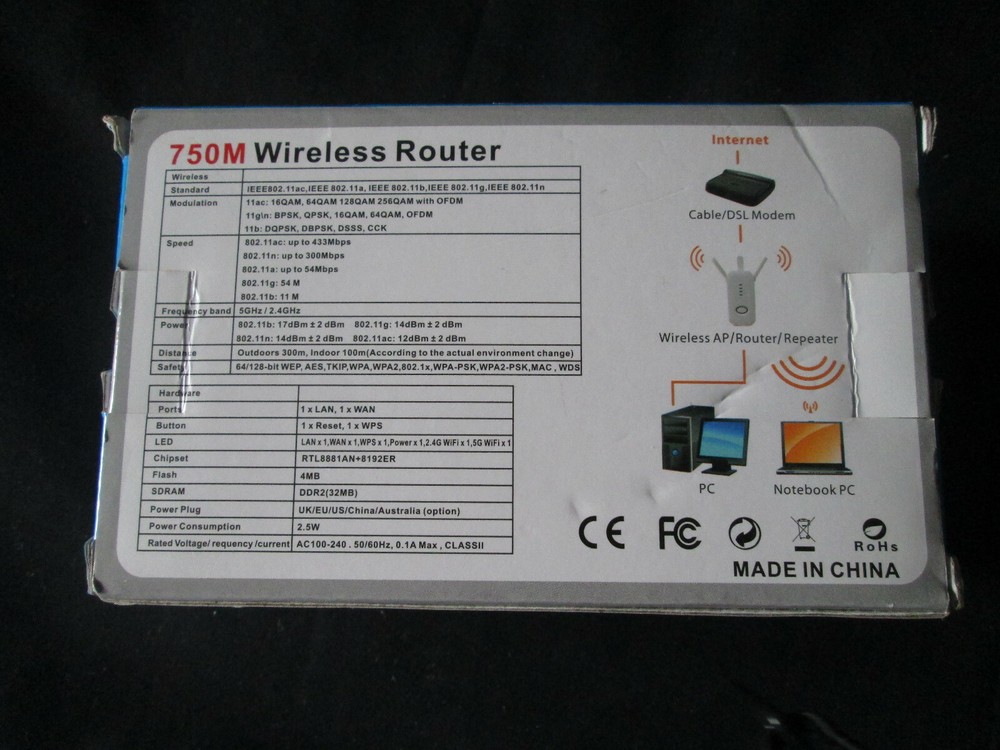 750M Wireless Router, U750AC, New Open Box