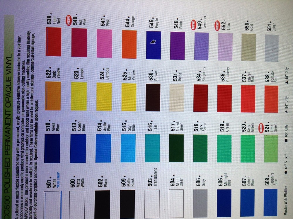 12" Self Adhesive Vinyl, 10 Rolls@ 10 feet