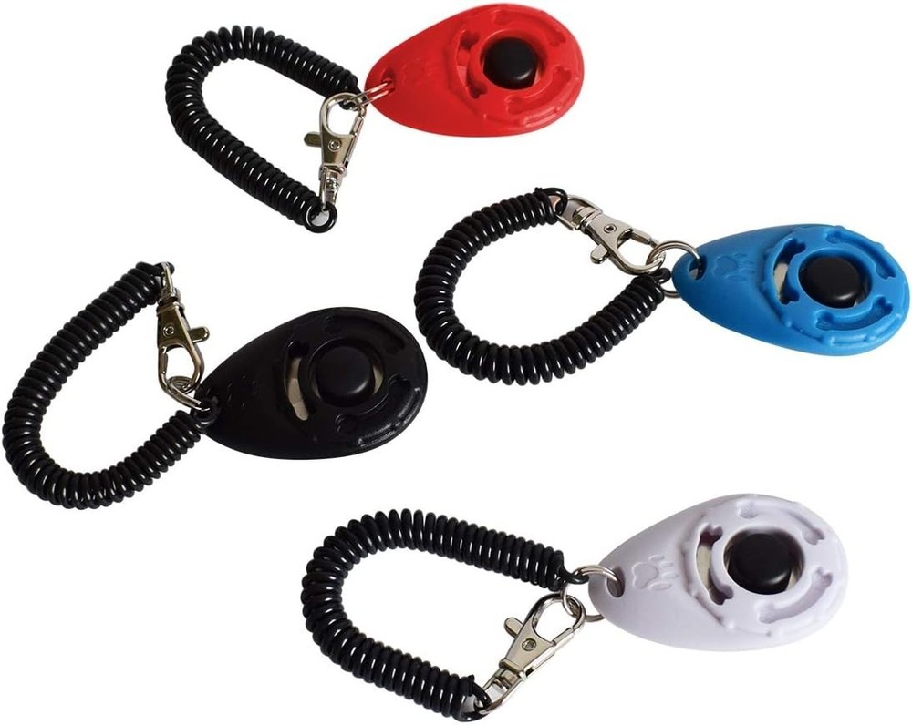 4 Pack Dog Training Clicker with Wrist Strap, Pet Training Clicker Set