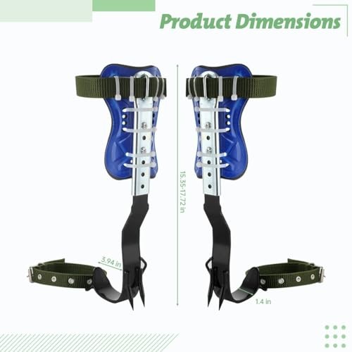 Homaisson Tree Climbing Spikes Set, Adjustable Tree Climbing Spikes, Portable