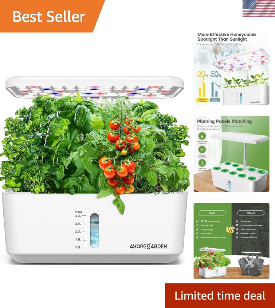 Hydroponic Growing System for Indoor Herbs & Vegetables with 10 Seedling Pods