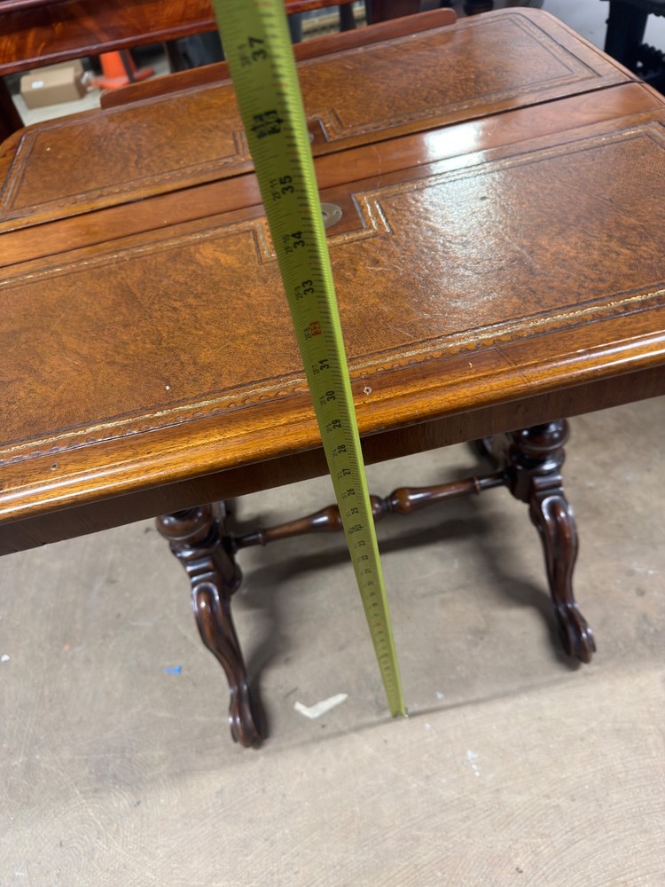 Antique Regency writing reading table combination drawing leather top 19th