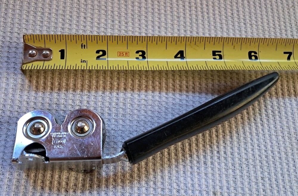 Vintage Ekco Metal Knife Sharpener Pull-Through Black Plastic Handle Great Shape