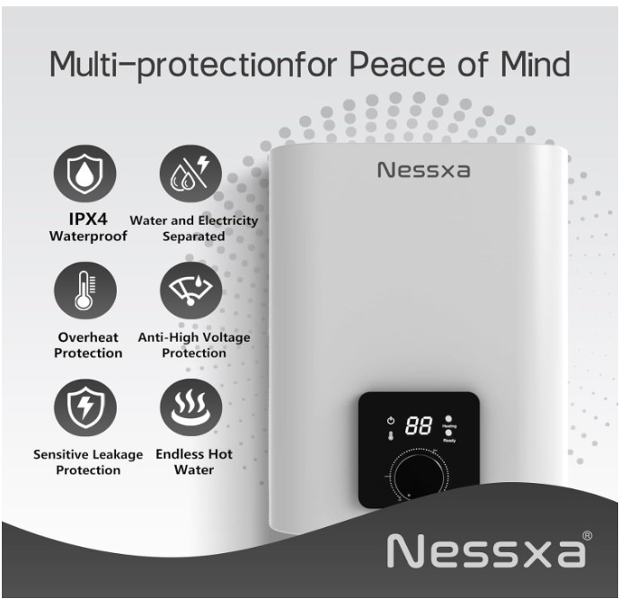 Calentador de Agua Eléctrico 2.65 Gal 1500W Bajo Fregadero Cocina Baño. Nuevo