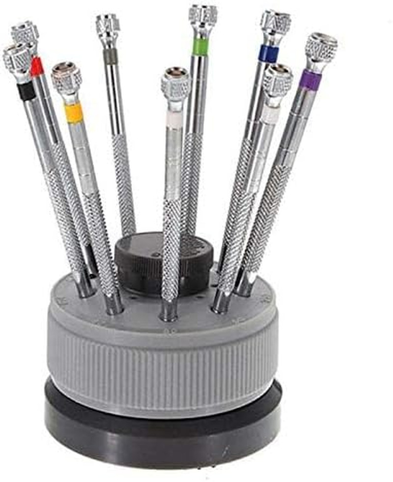 New 9 Pcs Precision Watch Flat Blade Slotted Screwdriver Set Watchmakers Tools