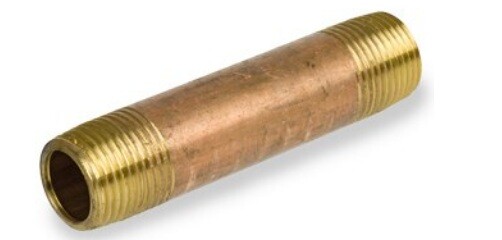 Midland Metal 40-004, 40004 1/8" X 2”1/2" Red Brass Pipe Fitting Plumbing Nipple