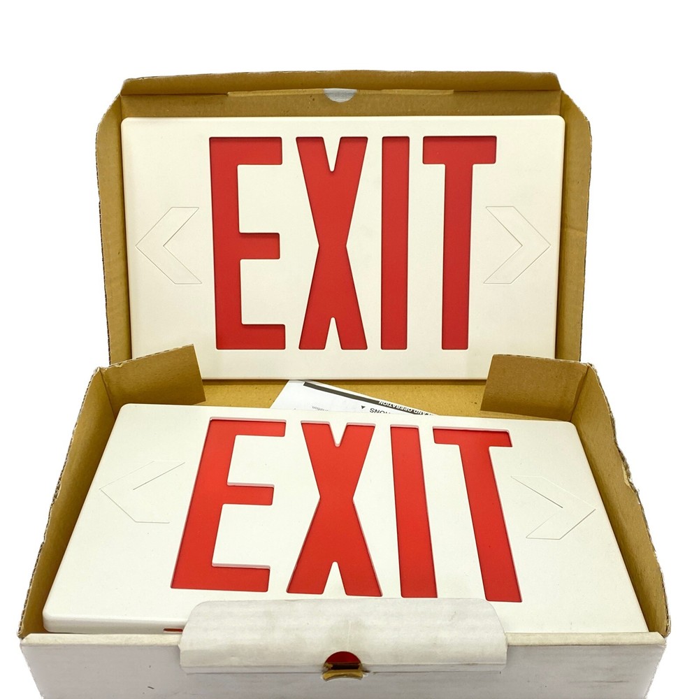NEW BriteWay LED Exit Sign White Thermoplastic Housing BWE R