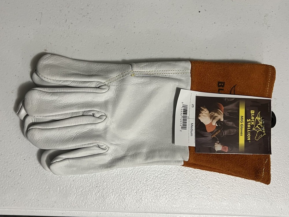 Black Stallion 25 Leather Welding Gloves Size Medium