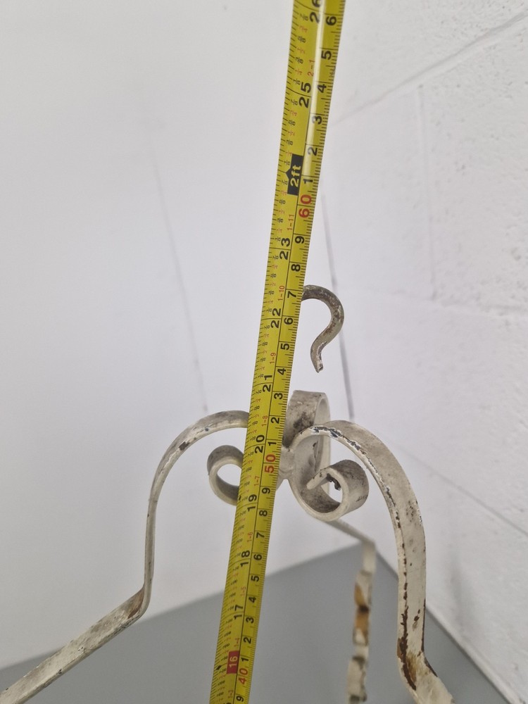 Vintage Old Hanging Wrought Iron Gothic Ceiling Light, Retro Project