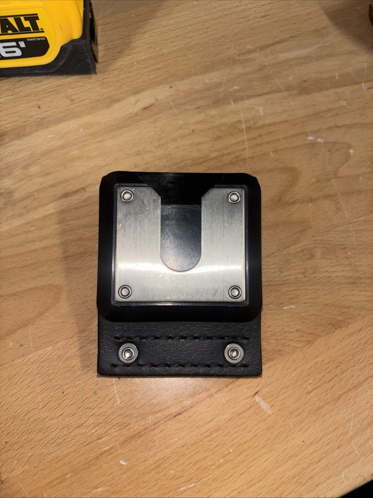 Black leather radio hook duty belt hook
