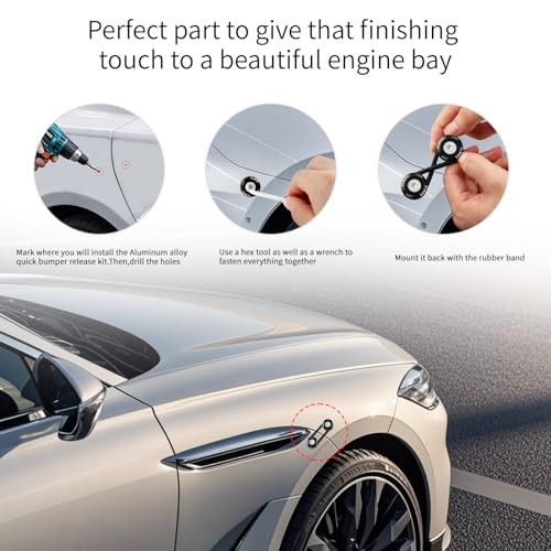 Universal Bumper Quick Release Kit, Front Rear Quick Release Bumper 2set Black