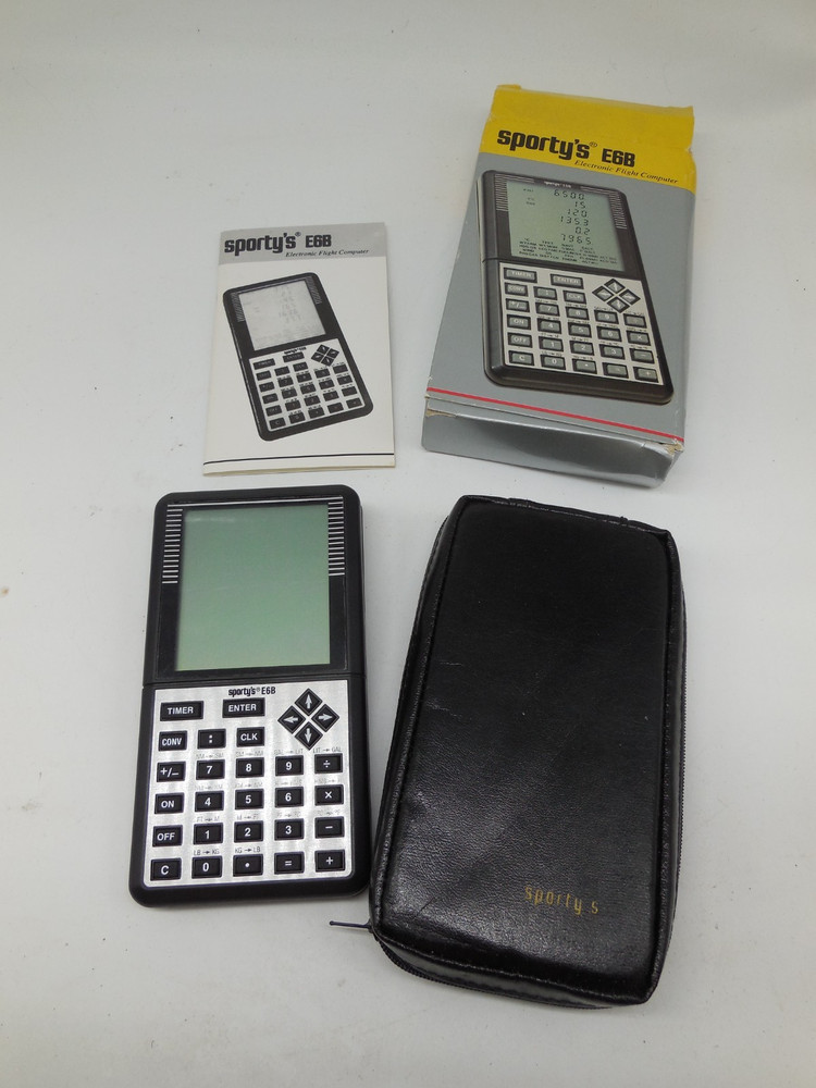 N13 Sporty’s Electronic E6B Flight Computer with box case and instuctions
