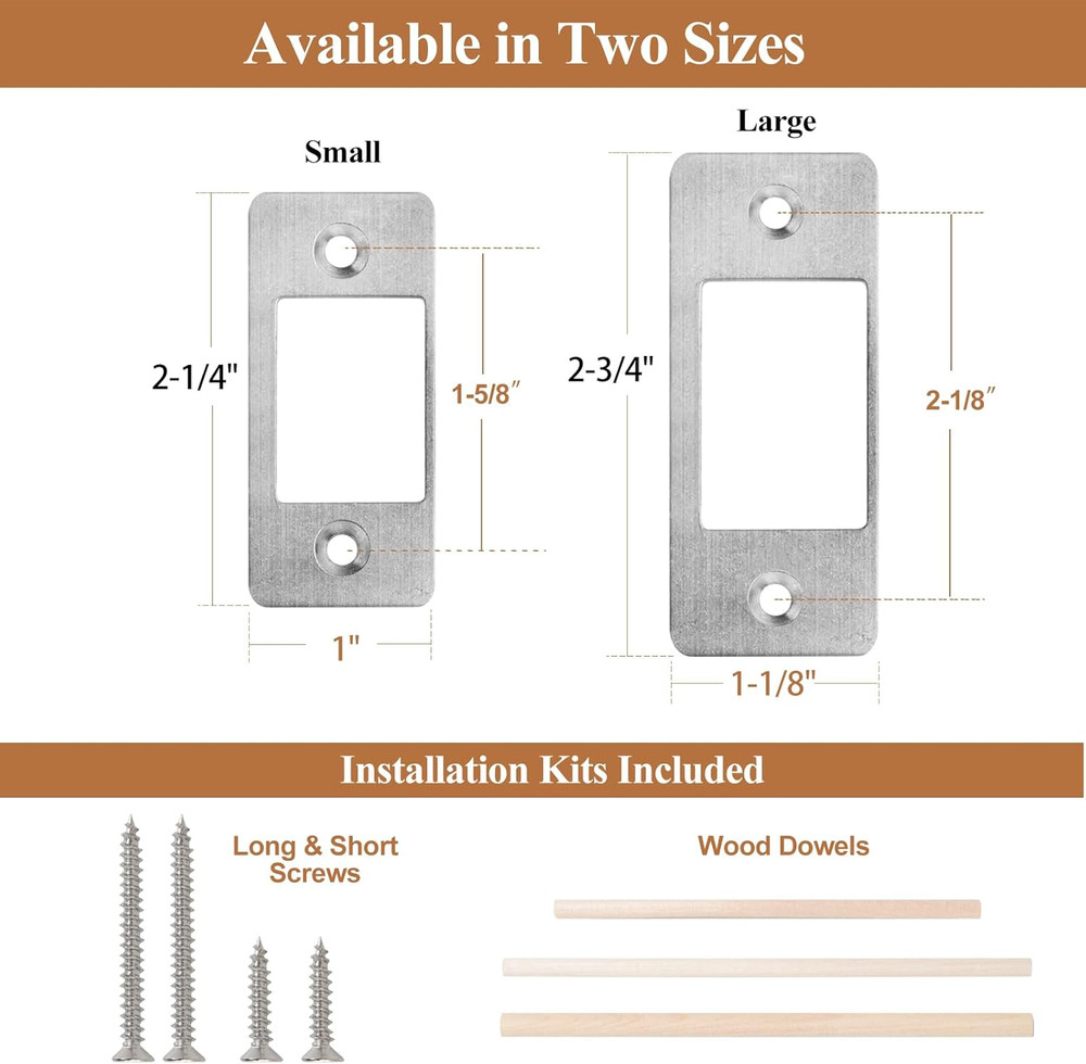 Deadbolt Restorer Strike Plate, Fix Dead Bolt Misalignment/Sticking/Jamming, Lar
