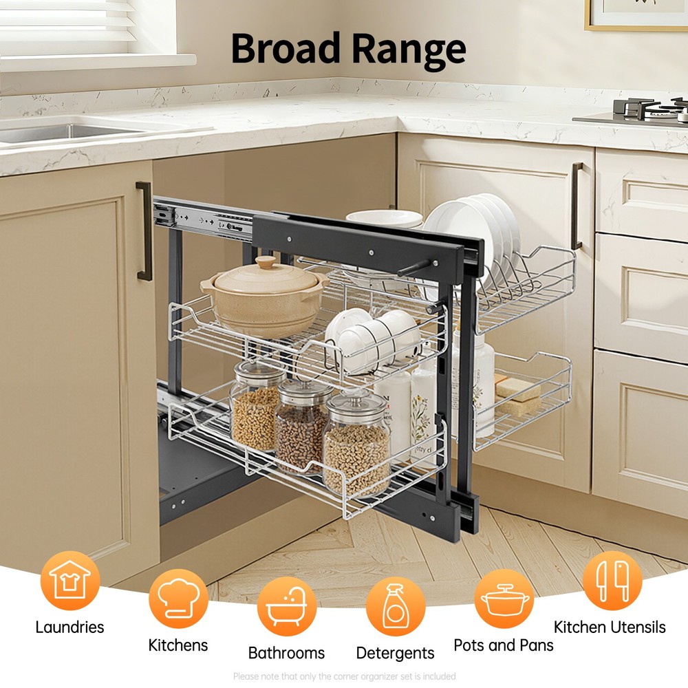 Blind Corner Organizer Pull-out Cupboard Organizer Pull-out Pantry Shelves