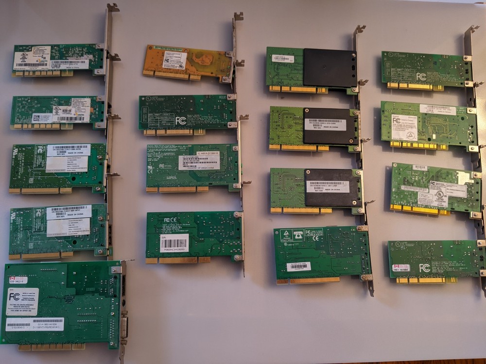 Set Of 17 Fax Data Modems. Not Tested.