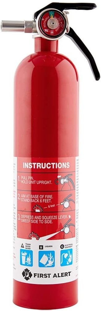 First Alert Fire Extinguisher for Home, Standard Rechargeable 1 PACK, Red