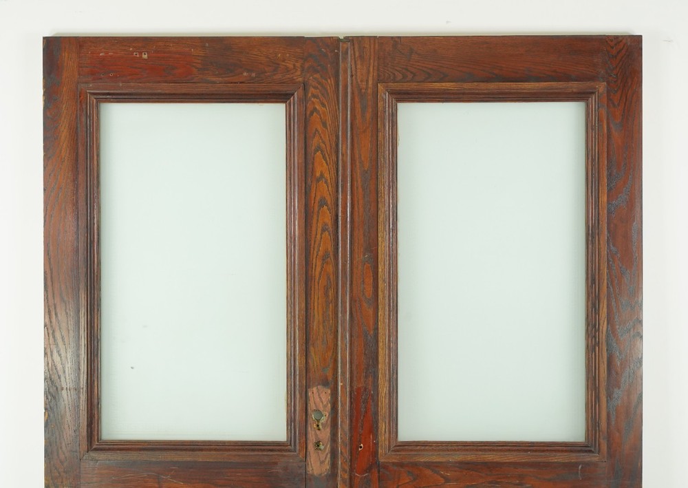Half Lite One Panel Oak Double Doors 88.625 x 71.5 in.
