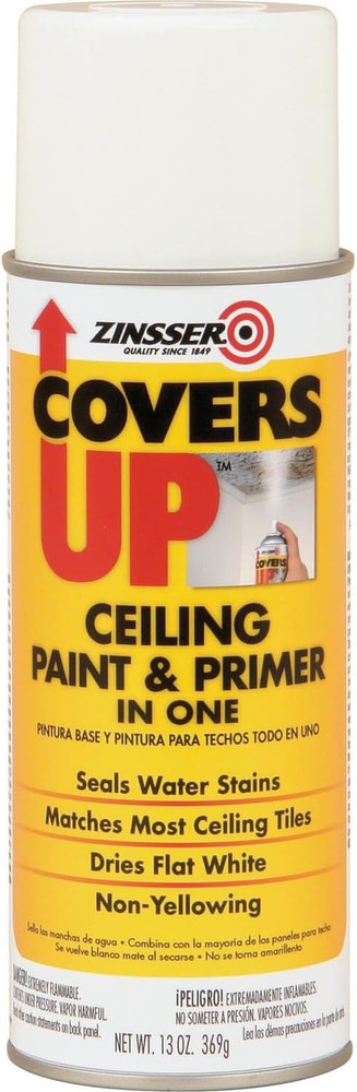 Zinnser 03688 Covers Up Stain Sealing Ceiling Paint, White