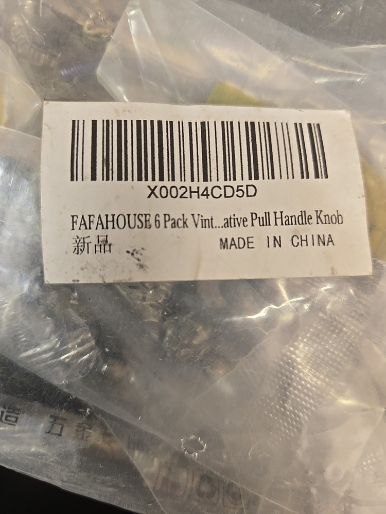 6PCS Antique Style Tear Drop Pulls - Vintage Cabinet Decorative Pull Handle Knob