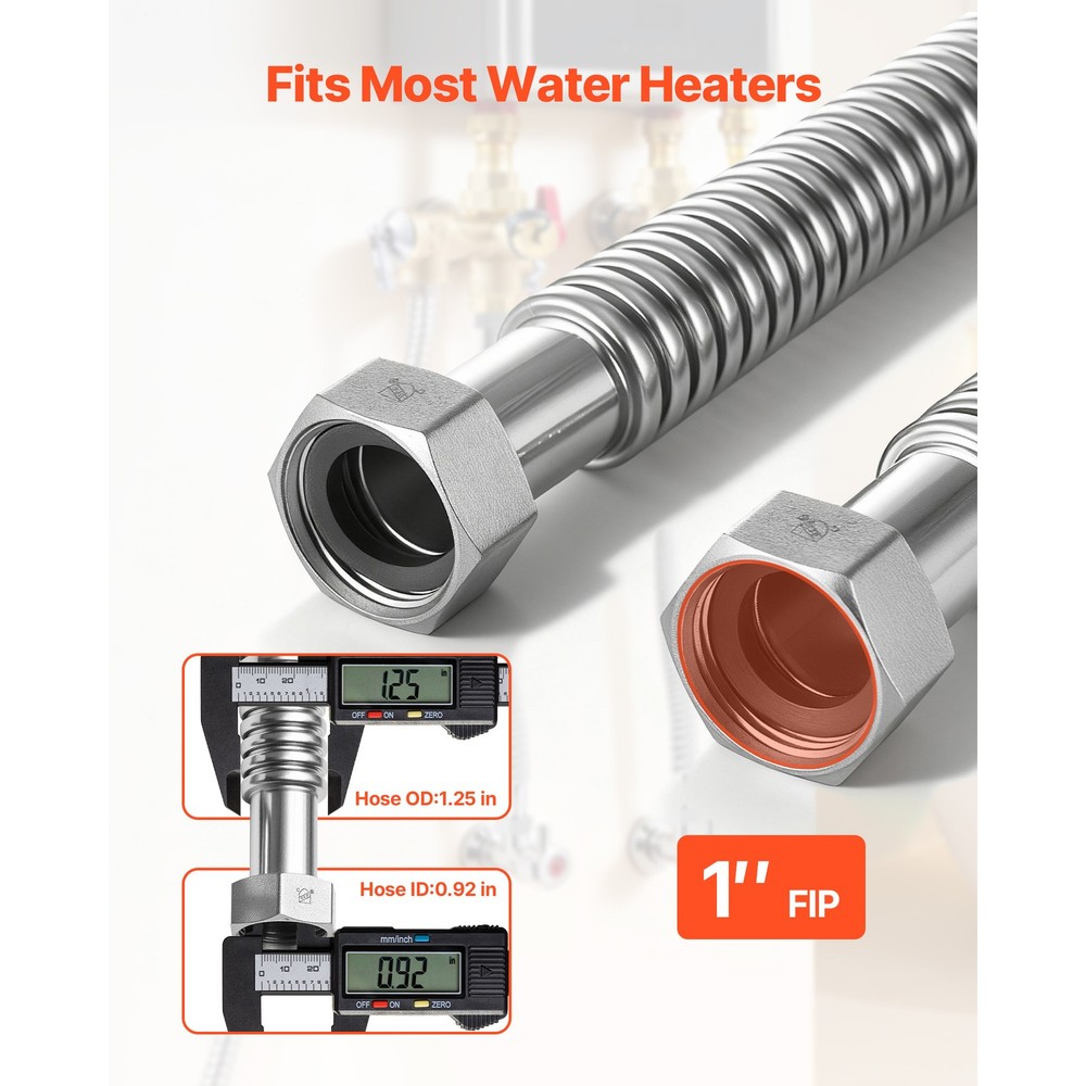 Uimoso 18-Inch Water Heater Flex Connector Kit for Kitchen Use