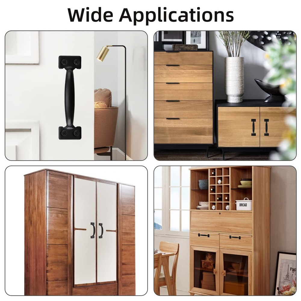 HOME MASTER HARDWARE 20 Pack 6-1/2 inch Gate Pull 6-1/2inch(20Pack), Black