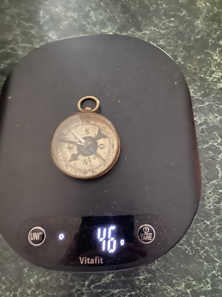 Antique Brass Compass 2” X 2”