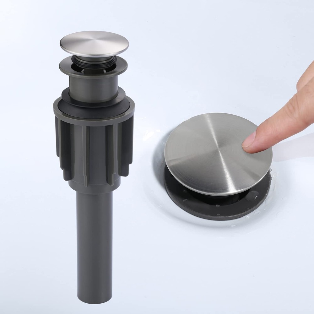 Bathroom Sink Drain Without Overflow, ARCORA Brushed Nickel-1 Pack