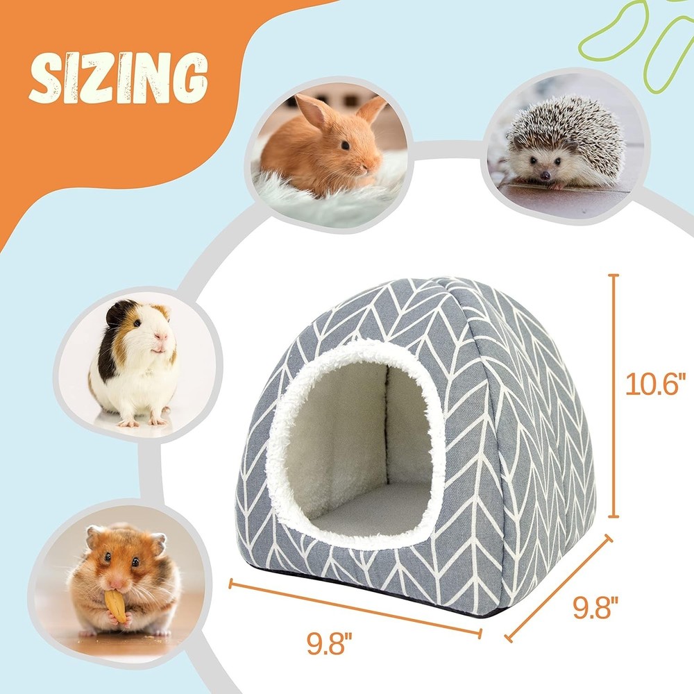Comfy 2 Pack Hideout Beds for Guinea Pigs, Dwarf Rabbits & More - 9.8" Size