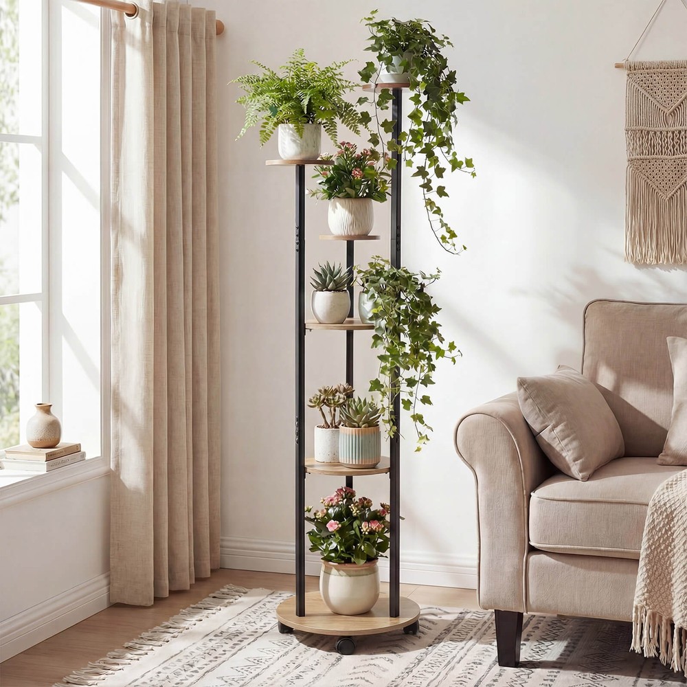 6-tier Plant Stand w/RGB Light Adjustable Lighting Modes Remote APP Control