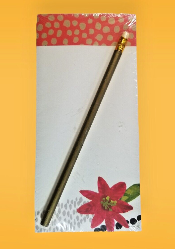 Hallmark Magnetic Notepad & Coordinating Pencil Contemporary Abstract Design