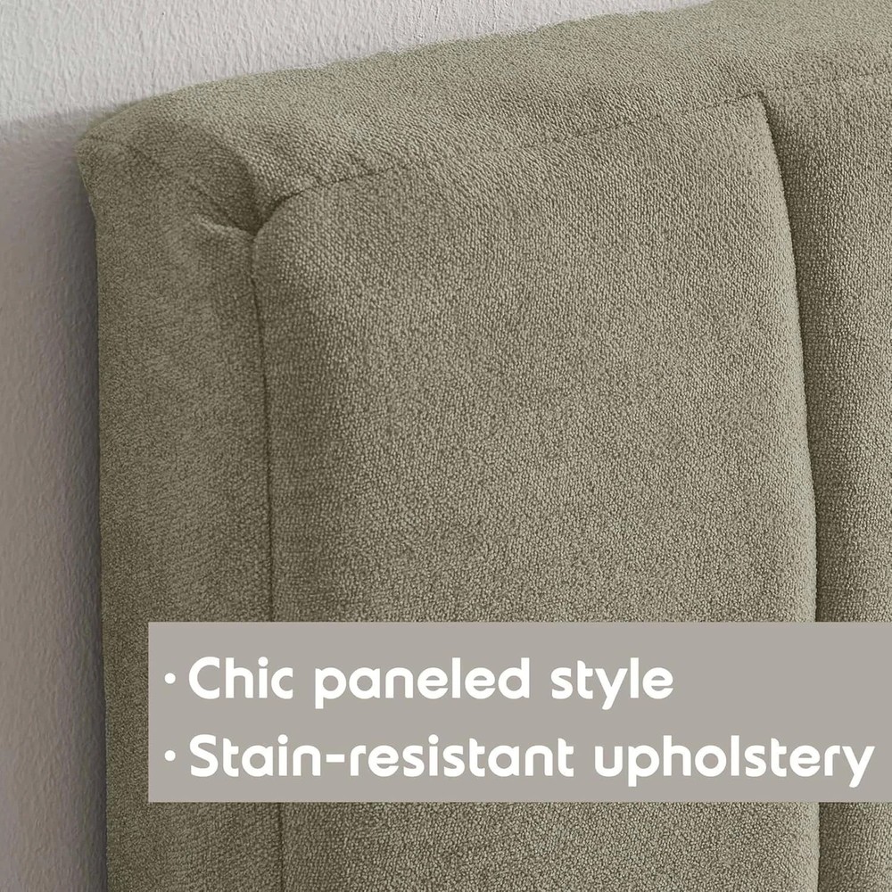Upholstered Queen Headboard - Easy Assemble Channel Stitched Headboard Queen ...
