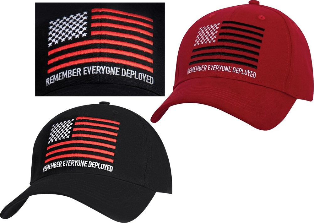 R.E.D. Remember Everyone Deployed USA Flag Cap US Support Soldiers Baseball Hat