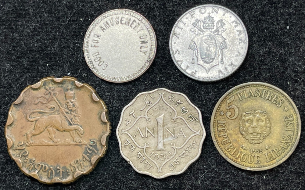 Assorted World Foreign 5 Coins Lot