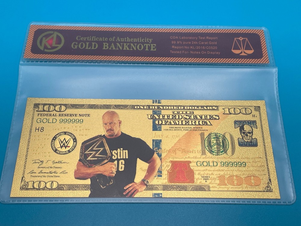 Stone Cold Steve Austin Gold Foil Banknote