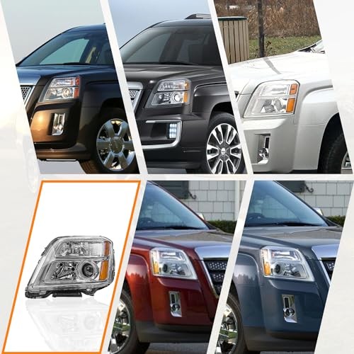 Headlight Assembly Compatible with GMC Terrain 2010 2011 2012 Pair with Bulbs