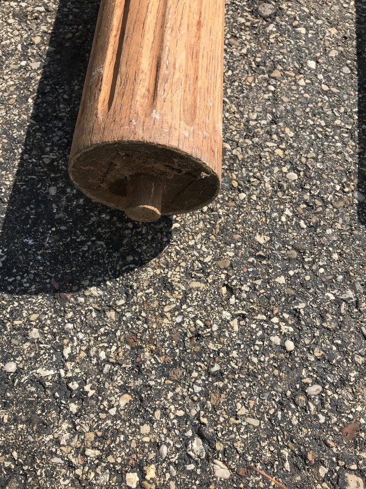 CM Antique Painted Fluted Oak Columns Solid 56.5 X 3.5