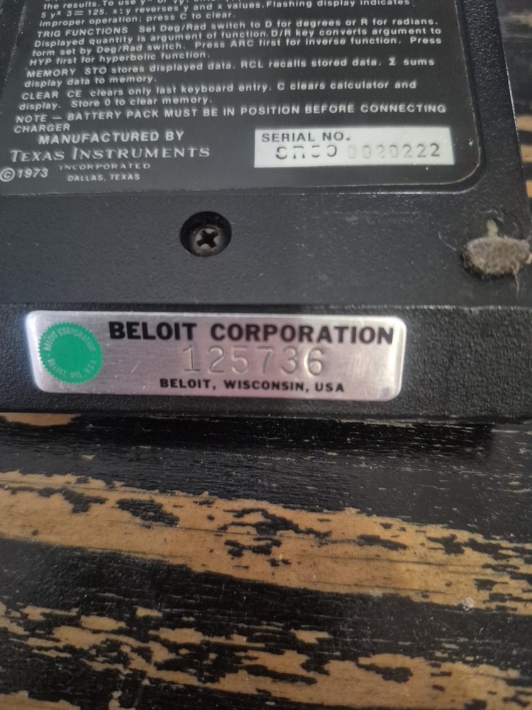 Texas Instruments Vintage SR-50 Electronic Calculator - Not Working