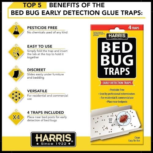 Harris Bed Bug Early Detection Glue Traps (4/Pack)
