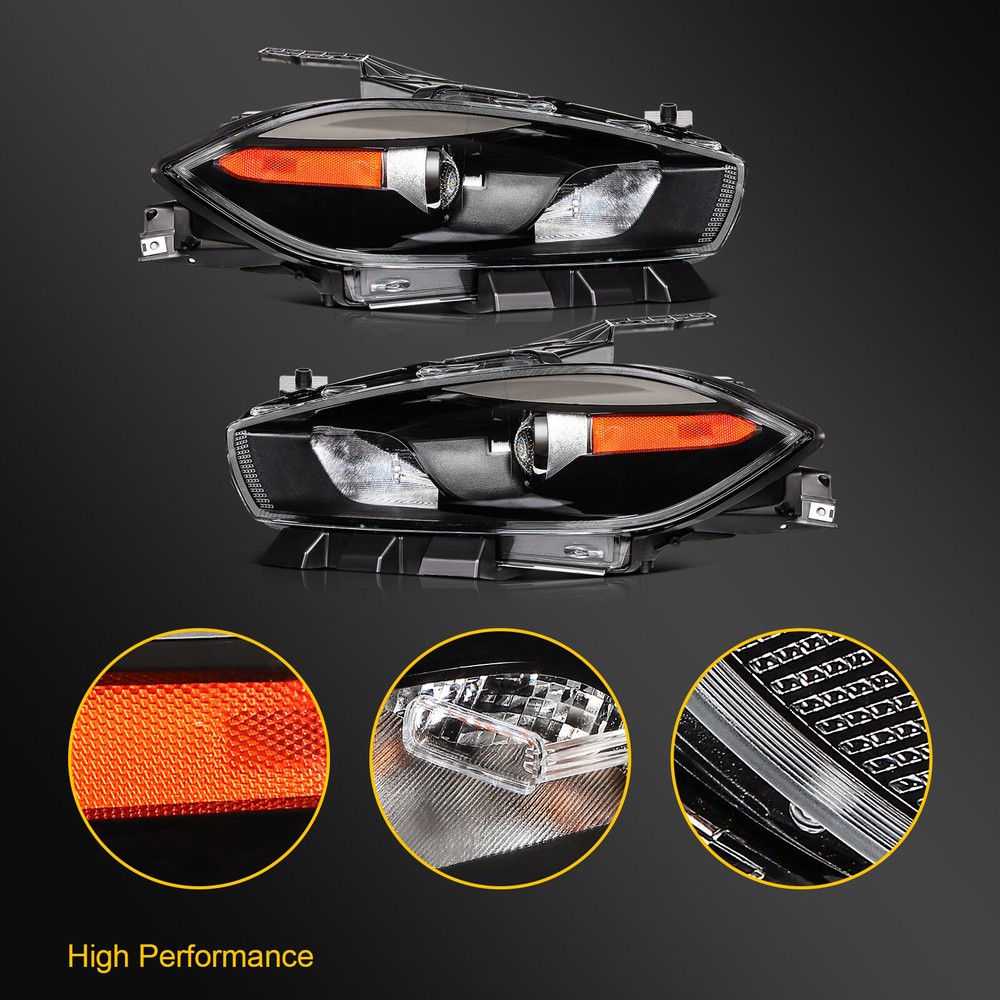 Headlight Assembly For 2013-2016 Dodge Dart Left+Right Headlight