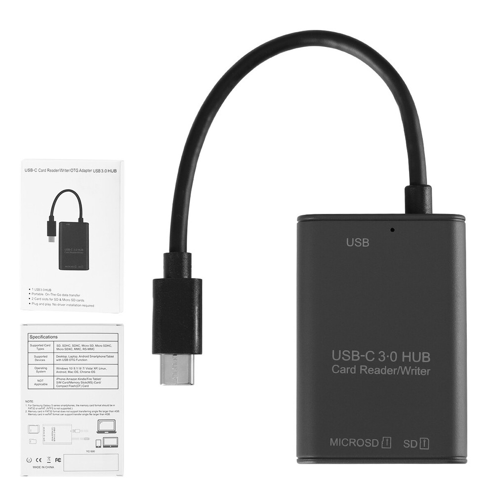 USB C to SD Card Reader Writer OTG Adapter USB 3.0 Micro SD Memory Card Reader