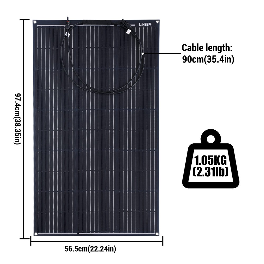 100W Mono Solar Panel 12V High Efficiency Farm Home Shed Rooftop On/Off Grid