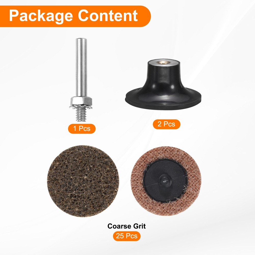 27pcs Quick Change Discs Set 2" Roll Lock Sanding Discs Coarse with Disc Holder