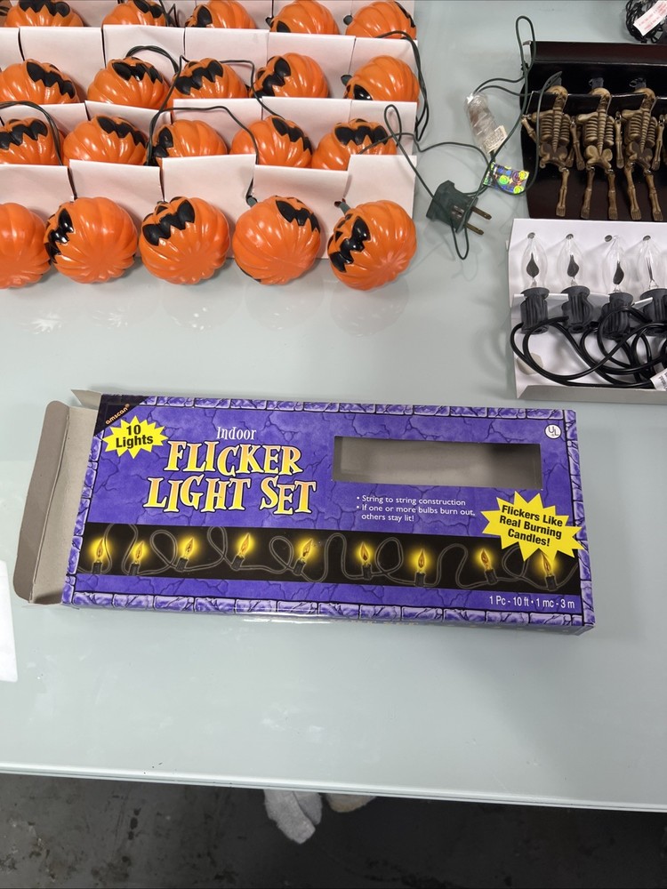 Halloween Light Set Bundle Skeleton Pumpkin Flicker Candle Lights Tested Working