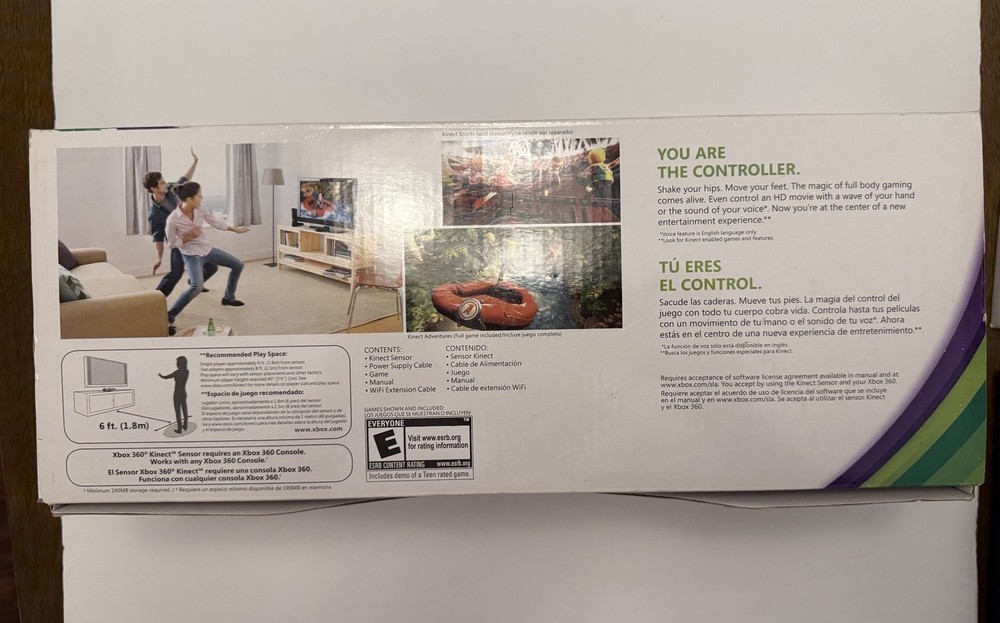 Microsoft Xbox 360 Kinect Motion Sensor Camera Black, CIB, Open Box