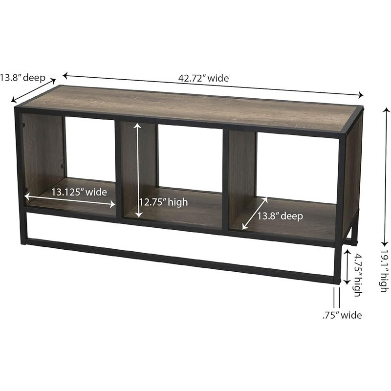 Flexible TV Stand W/ Storage Multi Cube Compartments Coffee Table LP Records New