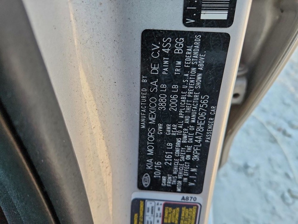 Passenger Right Front Window Regulator Hatchback Fits 14-18 FORTE 4928495