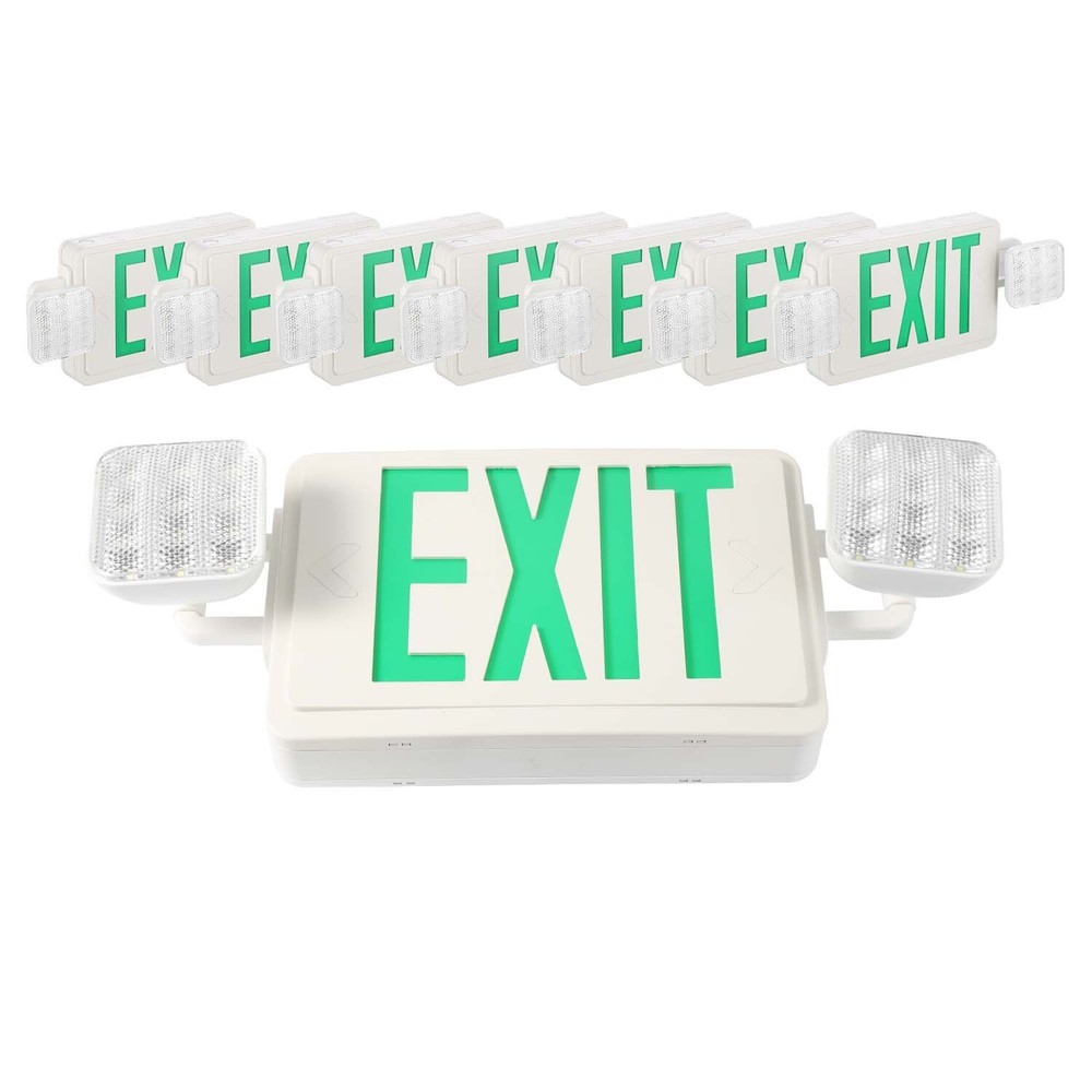 UL Listed Led 1 Pack Led Green Exit Sign with Battery Backup Combo Exit Light.