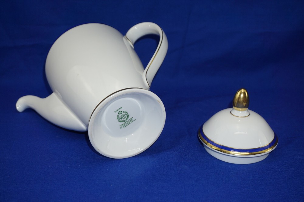 Minton Saturn Cobalt Blue Coffee Pot, 7", with Lid