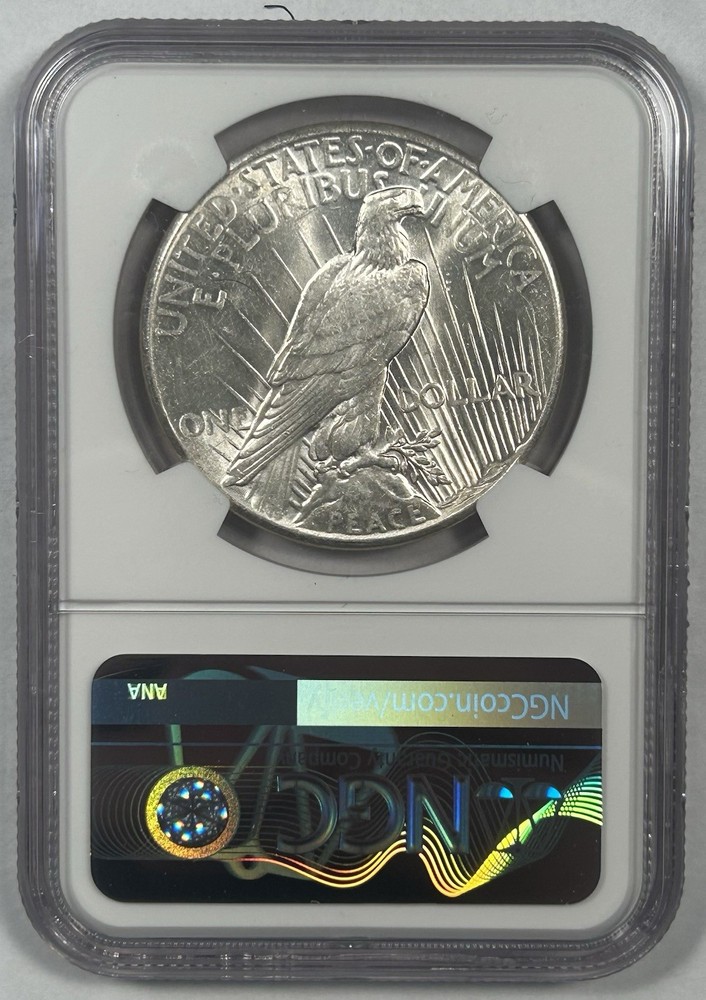 1925 Peace Silver Dollar Coin NGC MS 62