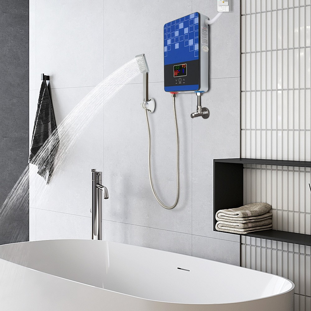 4500W Electric Tankless Water Heater Shower Head Set Instant Hot Water Heater US